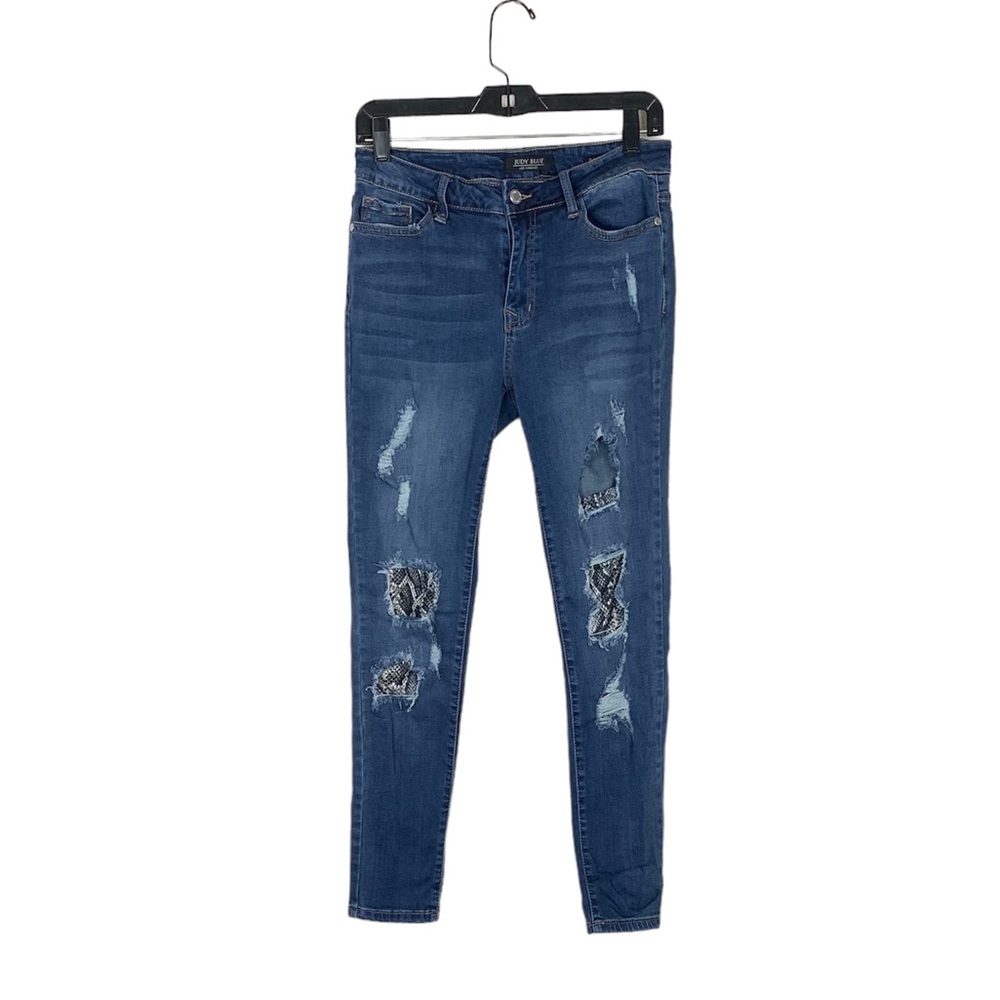 Judy blue skinny fit jeans animal print distressing size 11 30